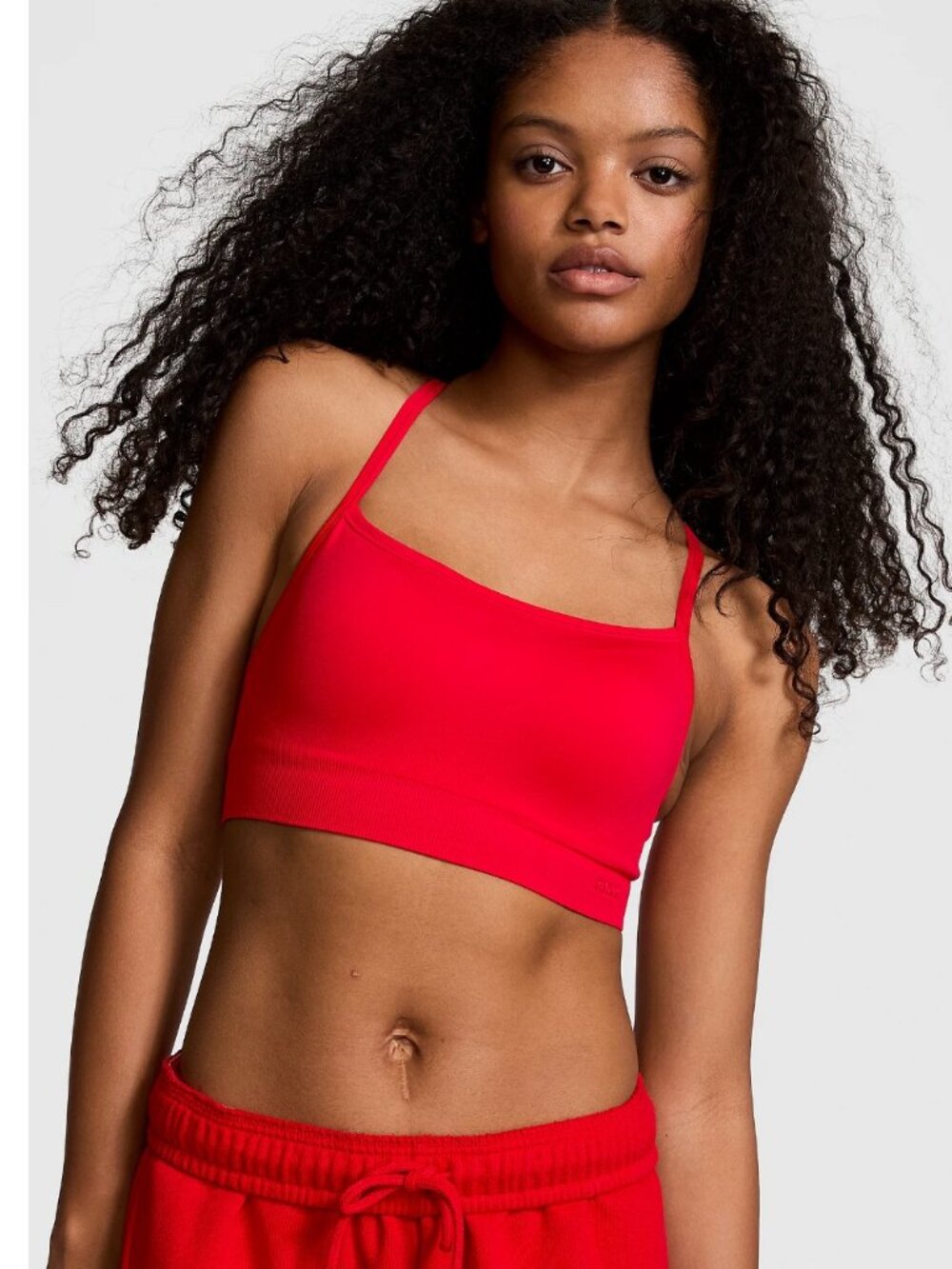 VS PINK SEAMLESS AIR LIGHT-SUPPORT SPORTS BRA (M) Red Pepper NWT!